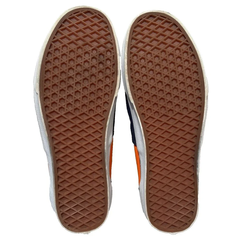 Vans Era NEON ORANGE/DRESS BLUES Suede/Canvas Lace Sneakers Men 10.5 Women 12